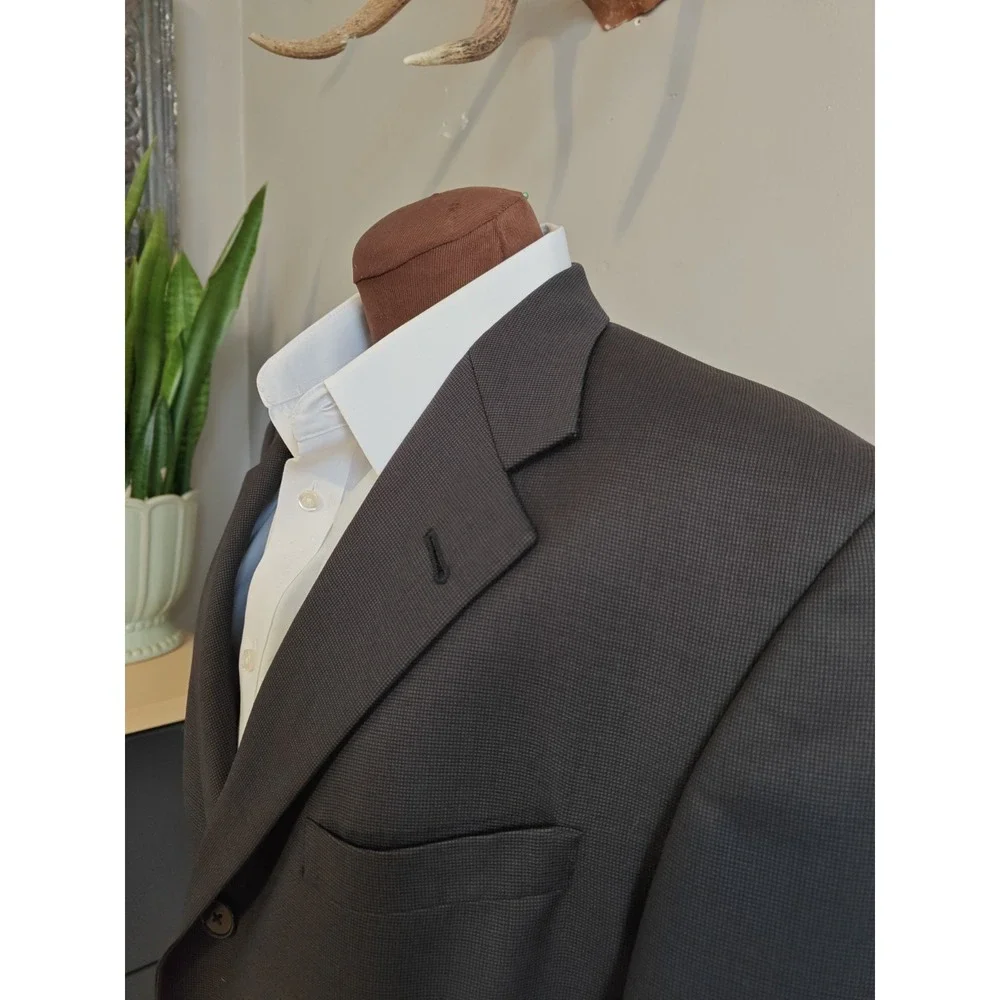 Hart Schaffner Marx Mens Wool Sports Coat Blazer 42R Black 3 Button K804
